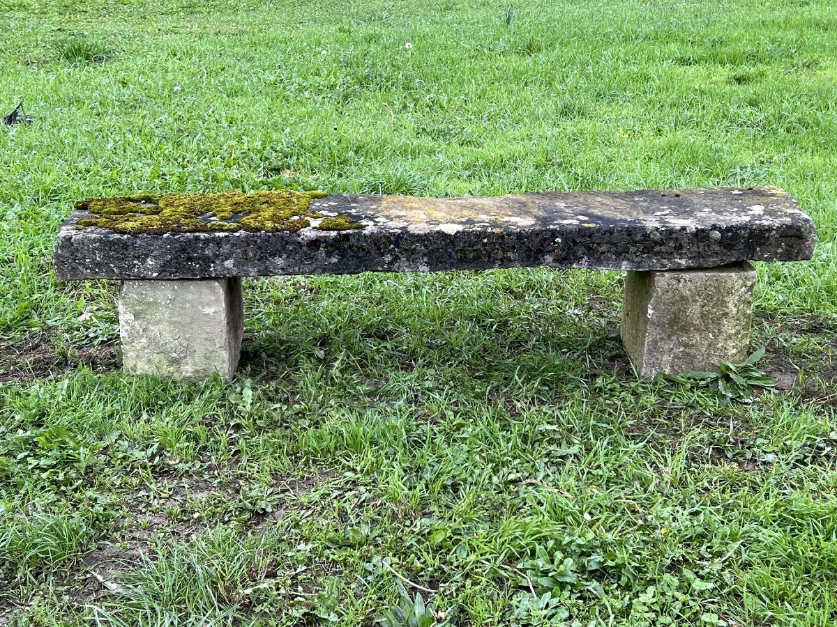 19th Century Stone Garden Bench -photo-2