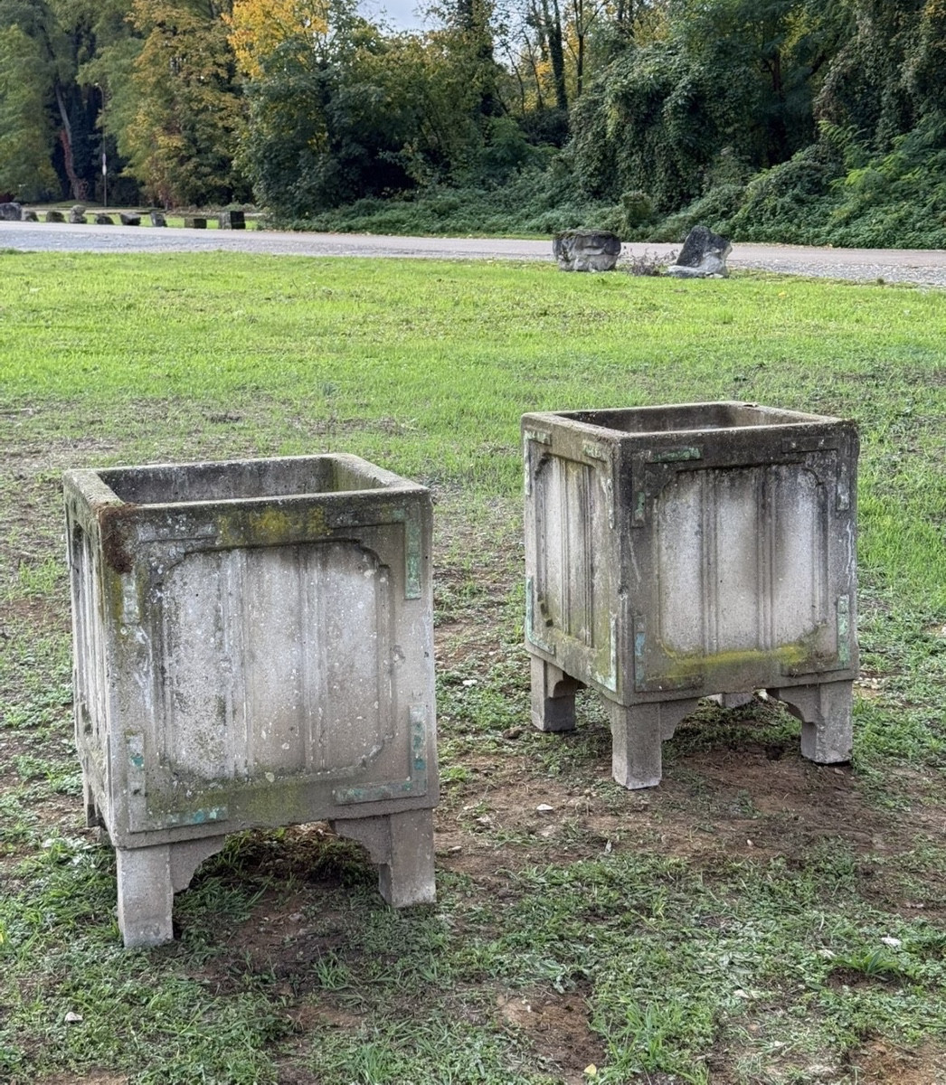 Pair Of Concrete Planters 