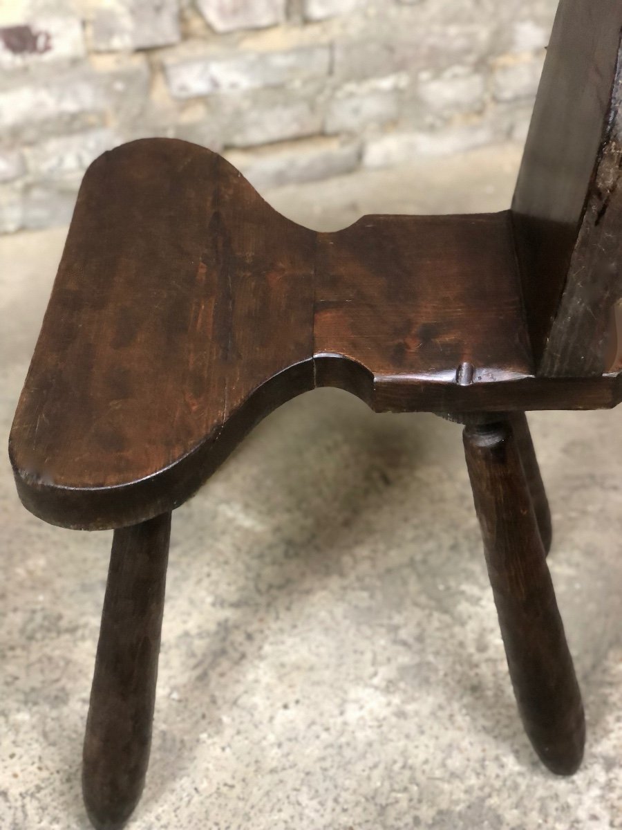 Vintage Brutalist Mountain Chairs (set Of 6) Gouged 1960-photo-3