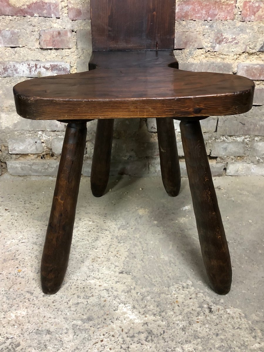 Vintage Brutalist Mountain Chairs (set Of 6) Gouged 1960-photo-6