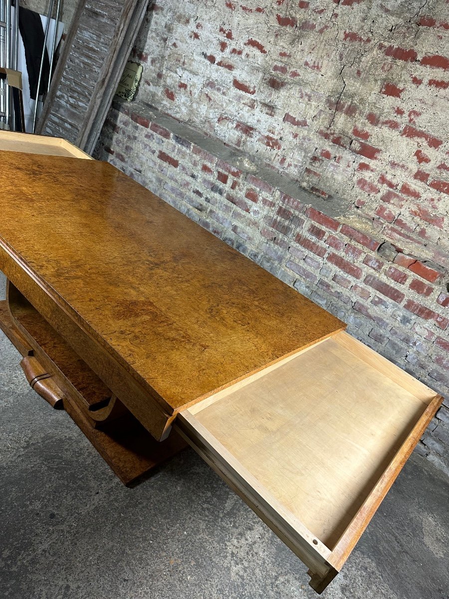 Table Or Desk With Extensions On Lyre Foot Art Deco Period-photo-5