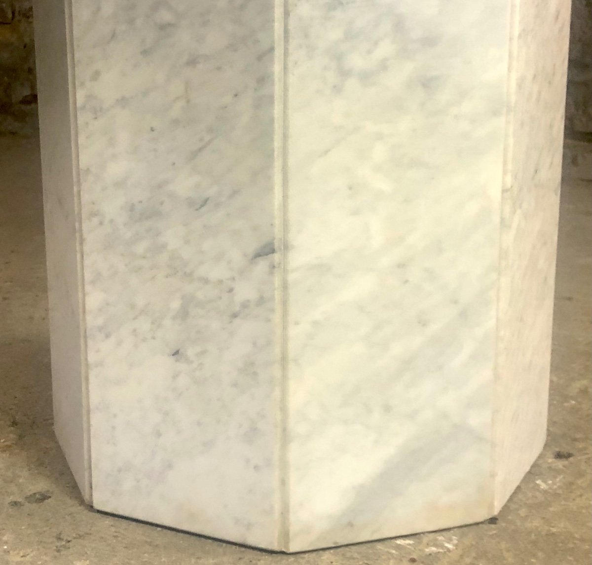 Vintage Carrara Marble Octagonal Table 1970-photo-1