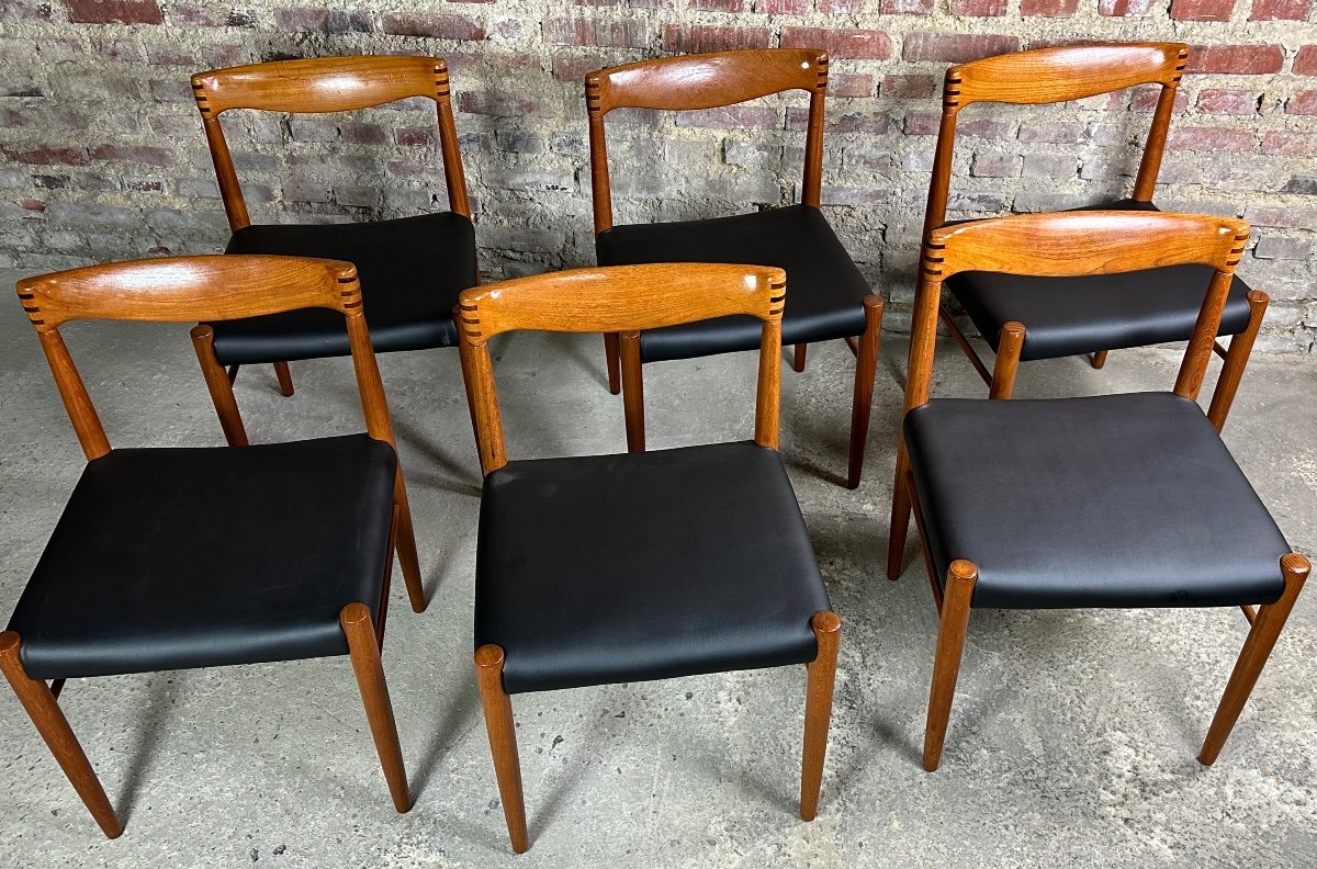 Scandinavian Teak Chairs (series Of 6) By Wh Klein For Bramin Denmark1960-photo-3