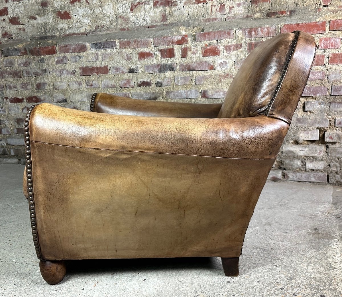 Leather Club Chair 1950's-photo-4