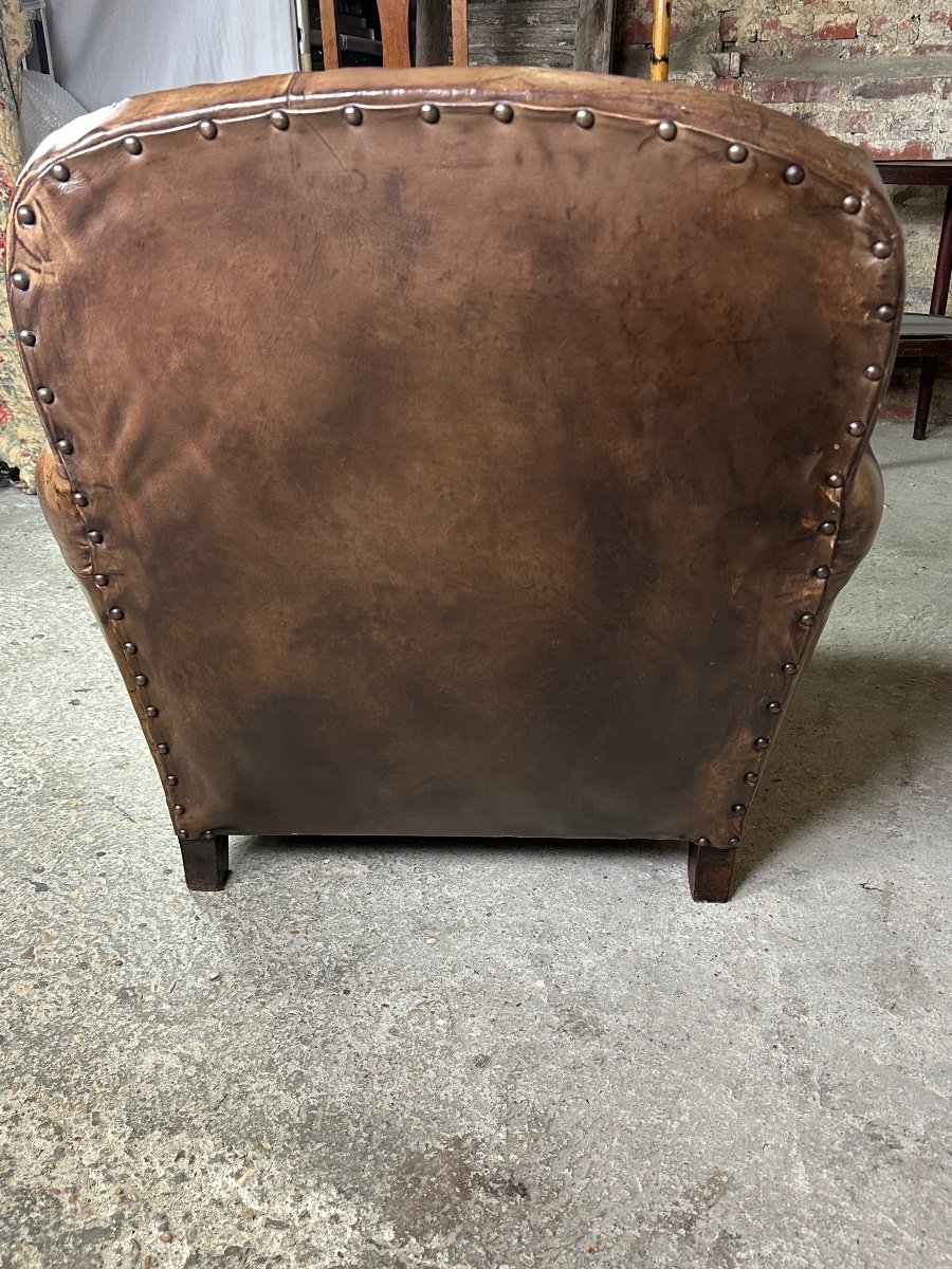 Leather Club Chair 1950's-photo-3