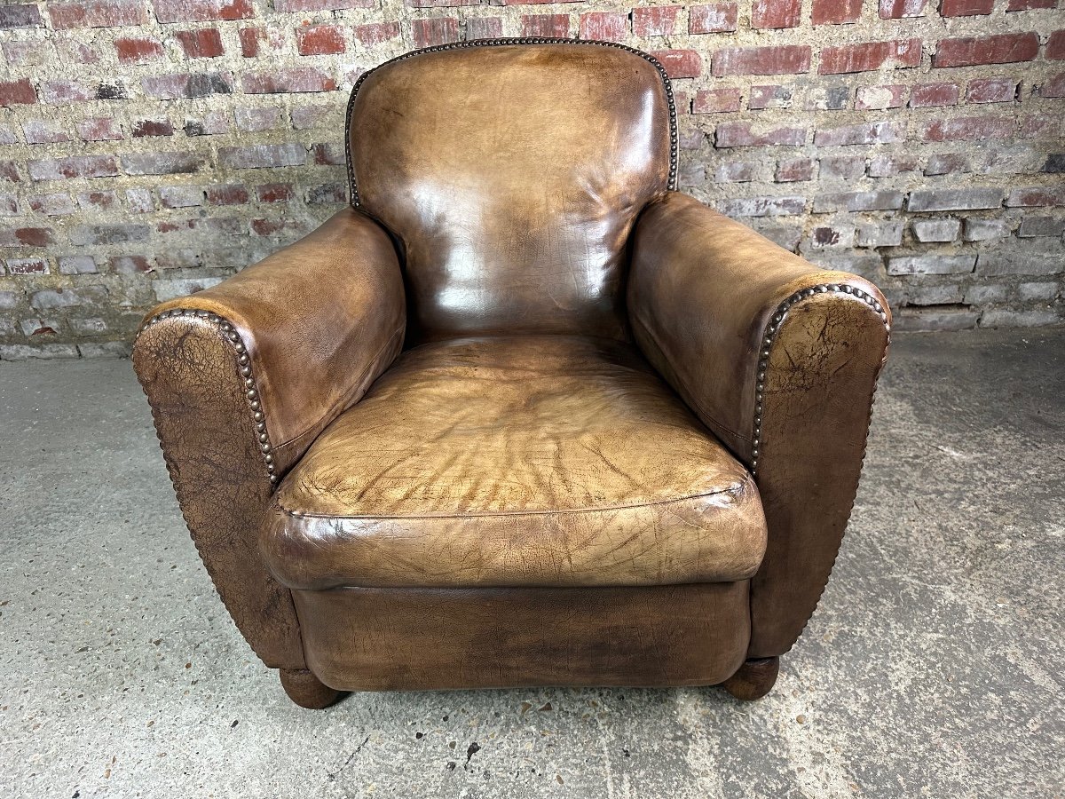 Leather Club Chair 1950's-photo-6