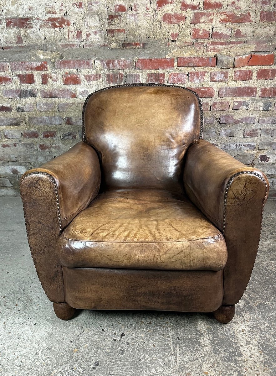Leather Club Chair 1950's-photo-7