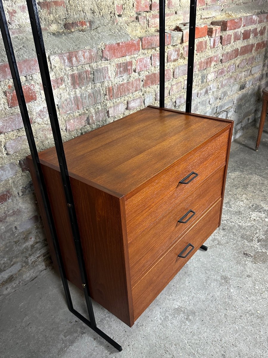 Bookcase Scandinavian Modular Storage Unit In Teak 1960-photo-4