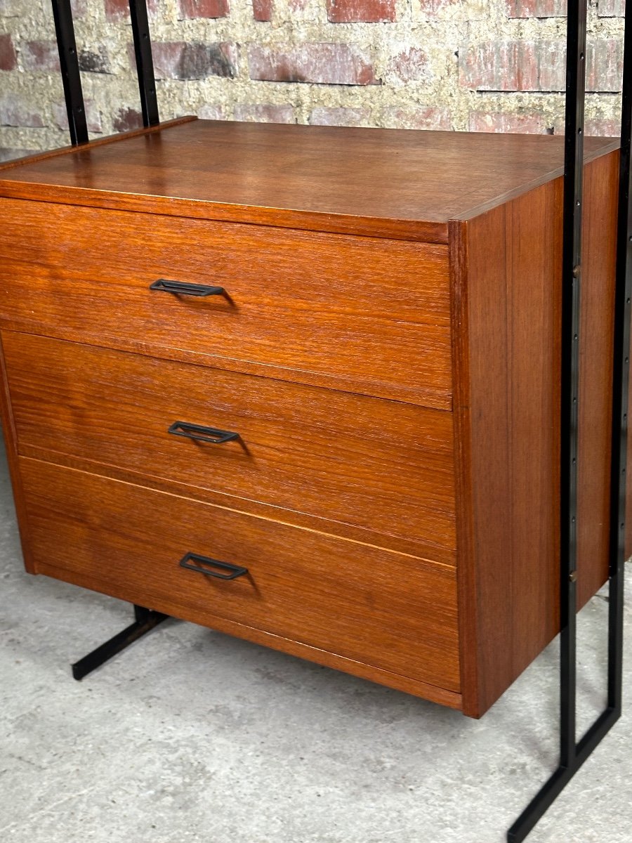 Bookcase Scandinavian Modular Storage Unit In Teak 1960-photo-5