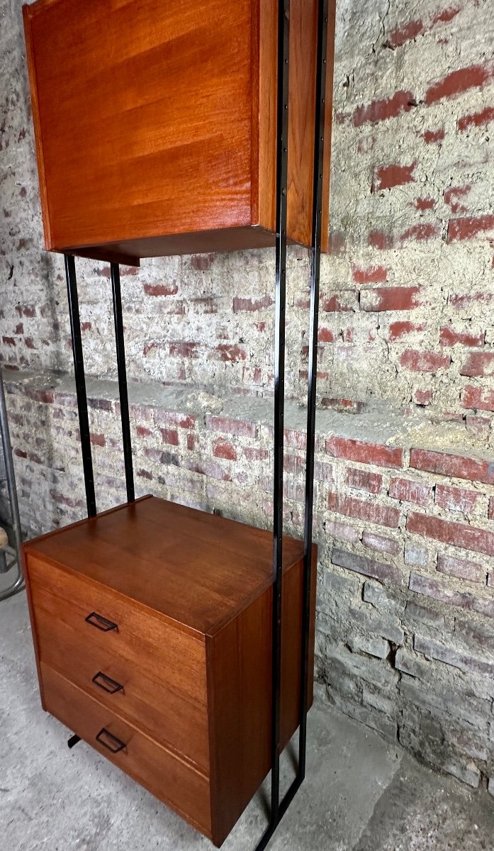 Bookcase Scandinavian Modular Storage Unit In Teak 1960-photo-8