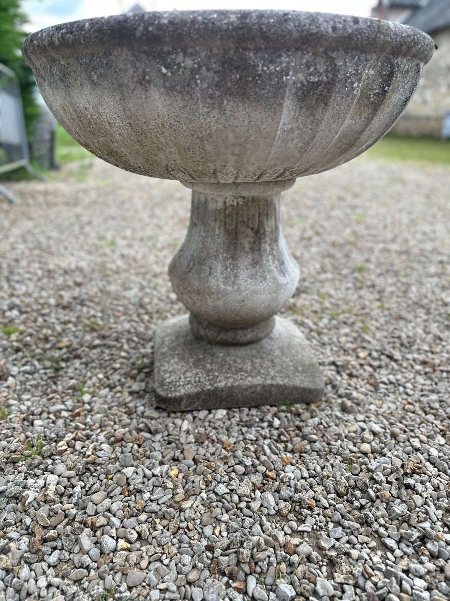 Vintage Cement Planter Basin 80's-photo-2
