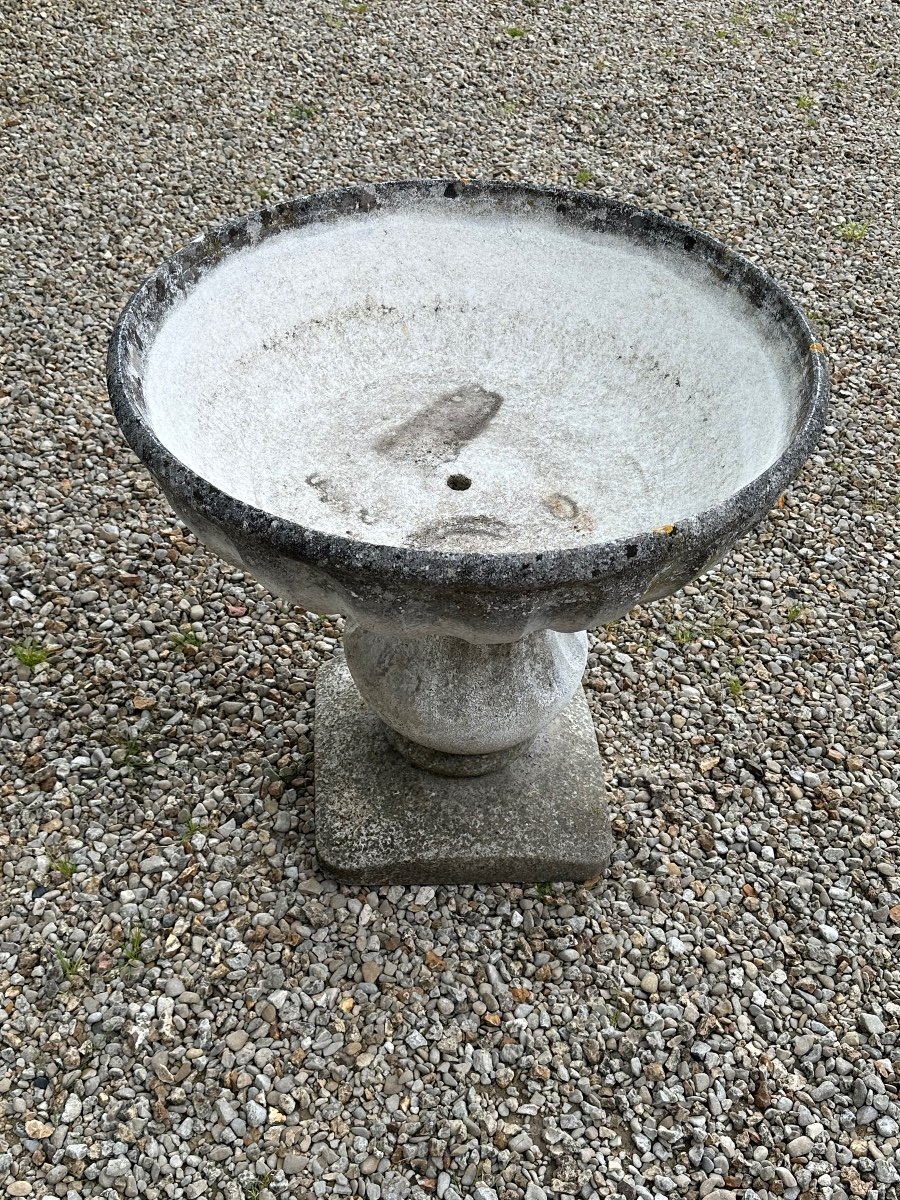 Vintage Cement Planter Basin 80's-photo-4