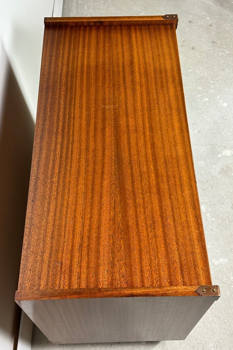 Gautier France 1960 Teak Veneer Marine Chest Of Drawers-photo-1