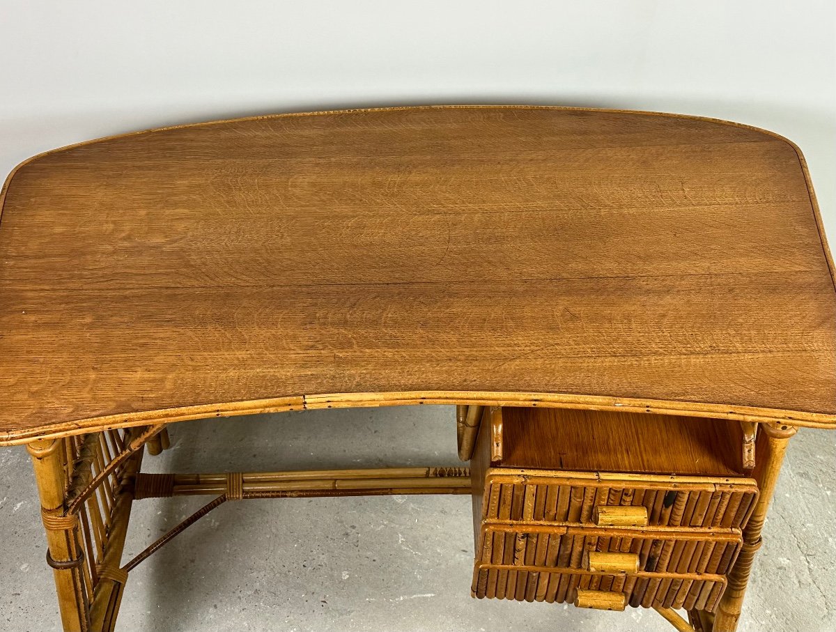 Vintage Rattan Desk 1960-photo-4