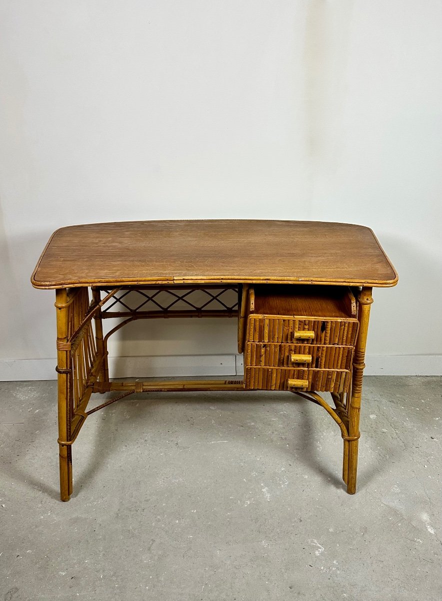 Vintage Rattan Desk 1960-photo-1