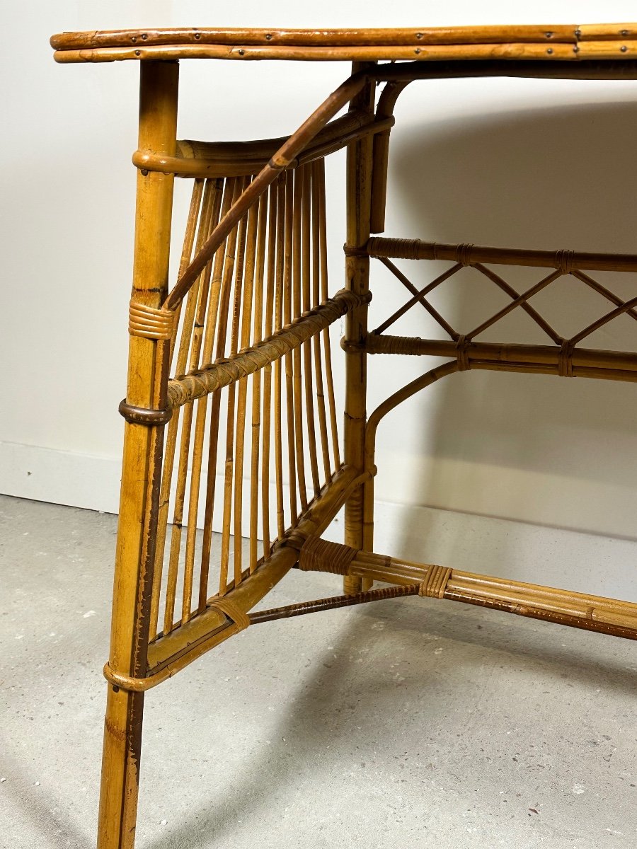 Vintage Rattan Desk 1960-photo-4