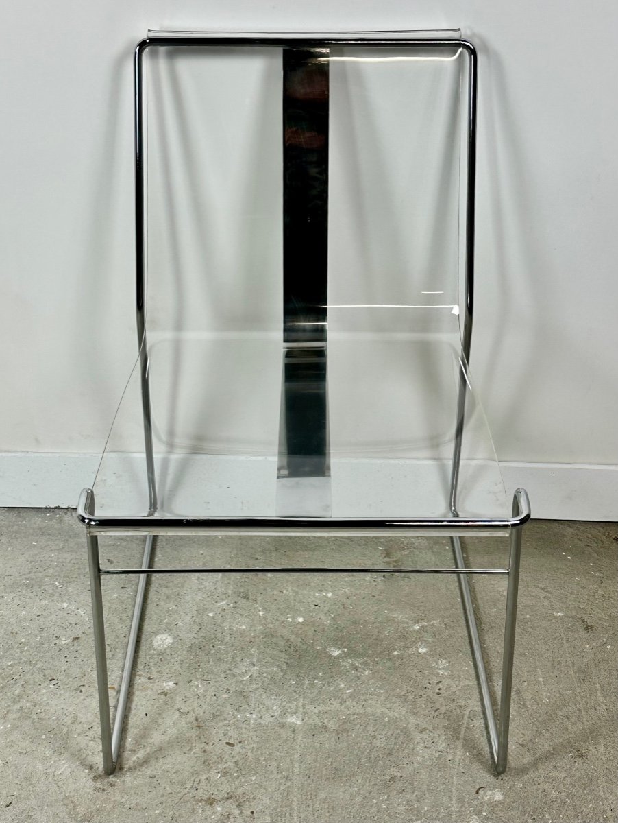 Chaises (série De 6) Filglass Par Jacques Charpentier 1971's-photo-3