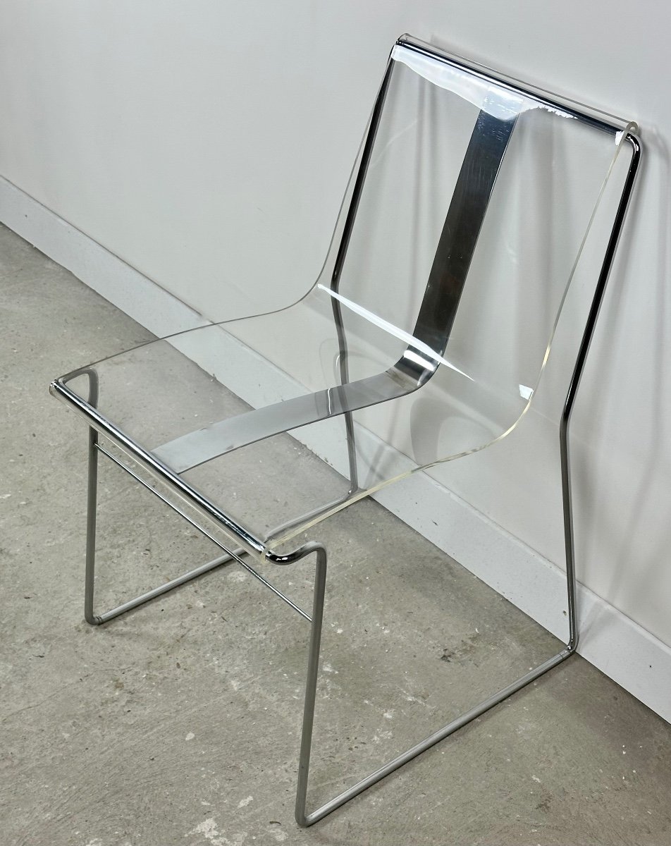 Chaises (série De 6) Filglass Par Jacques Charpentier 1971's-photo-4