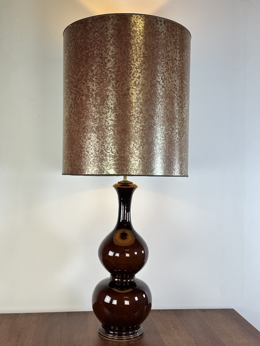 Vintage 70's Glazed Ceramic Lamp
