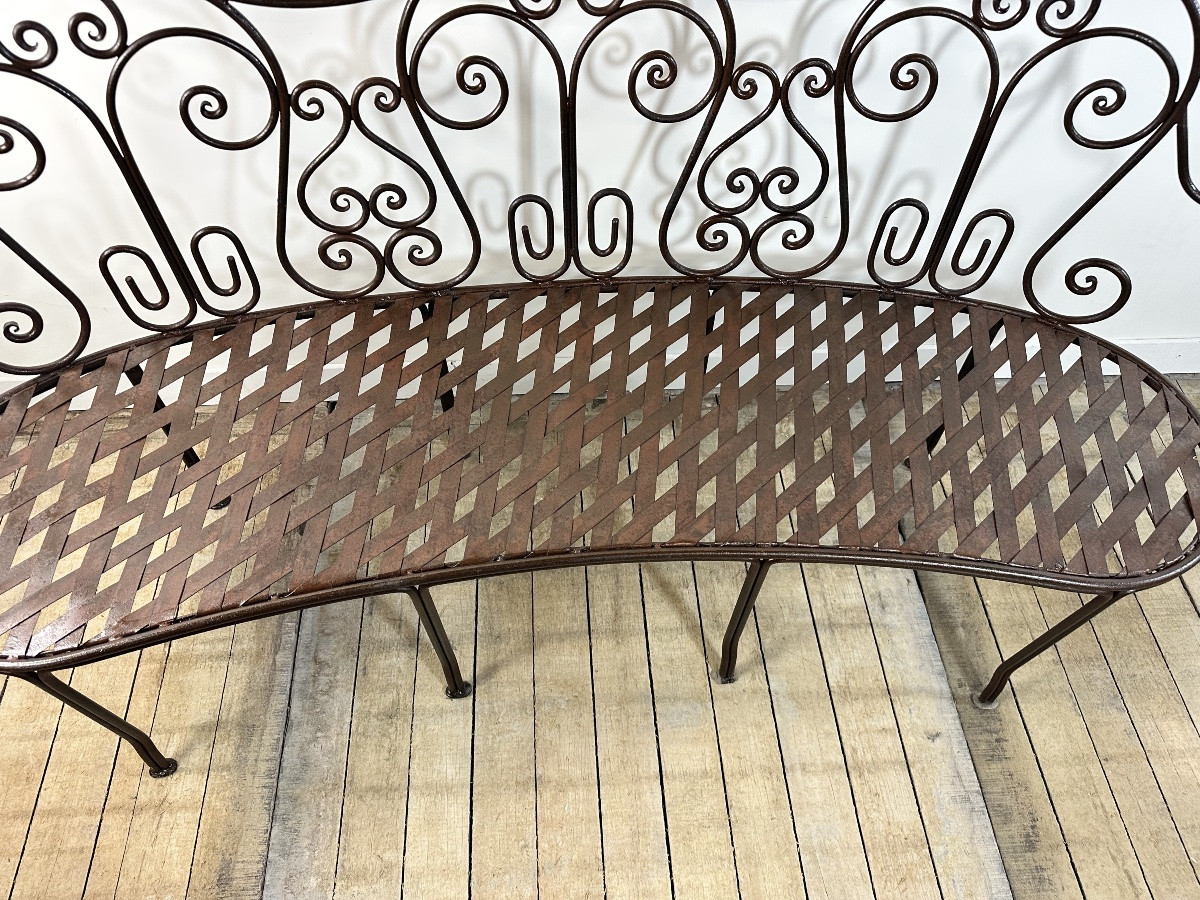 Wrought Iron Basket Bench-photo-1