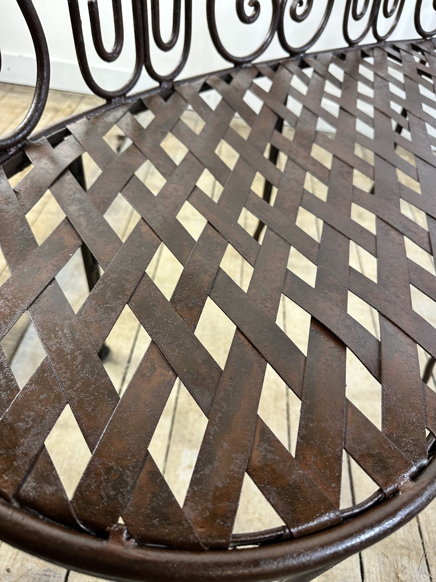 Wrought Iron Basket Bench-photo-2