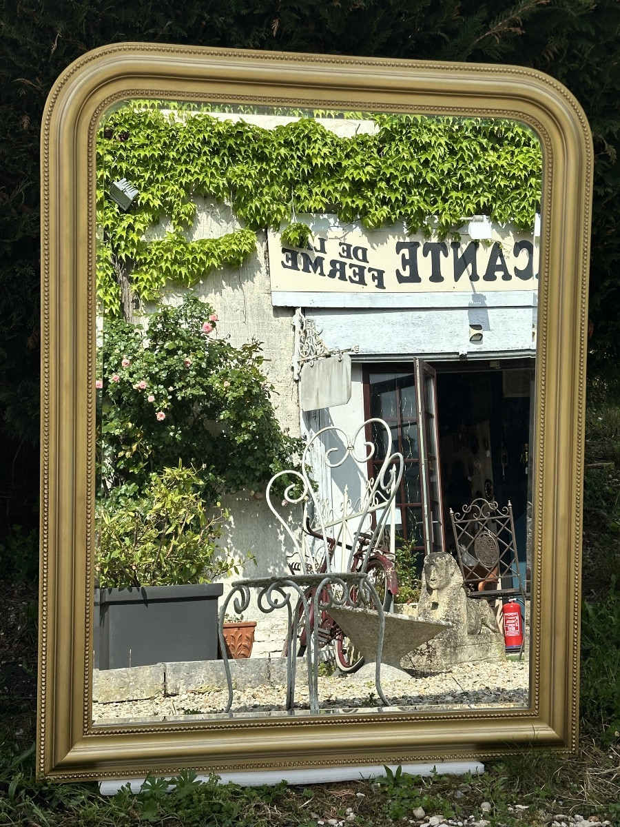 Miroir De Style Louis Philippe En Bois Doré 135x105cm