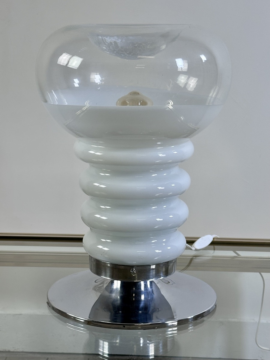 Italian Lamp By Carlo Nason For Mazzega In Blown Murano Glass 1970's-photo-2