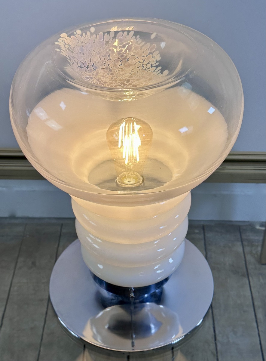 Italian Lamp By Carlo Nason For Mazzega In Blown Murano Glass 1970's-photo-6