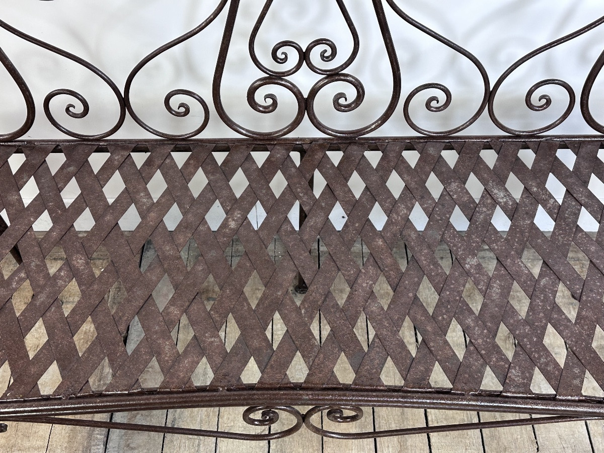 Antique Wrought Iron Bench-photo-2