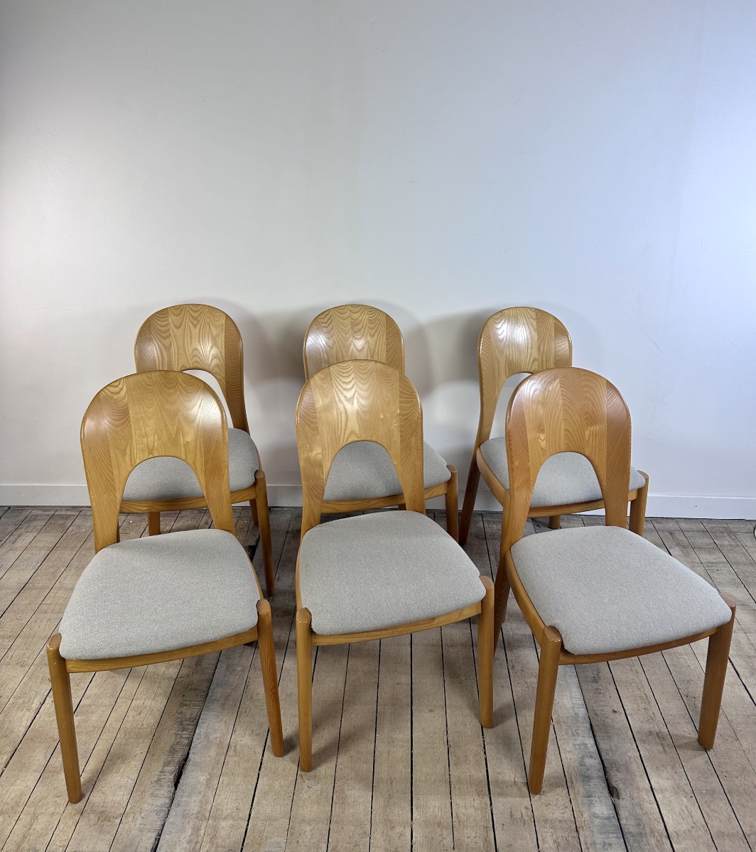 Chairs (series Of 6) Model Morten By Niels Koefoed Denmark 1970