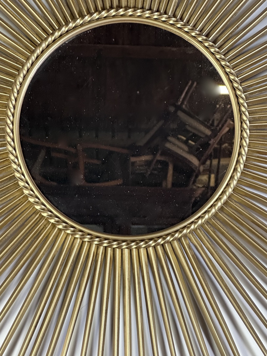 Miroir soleil Chaty Vallauris 1960 Diamètre 95 cm-photo-5