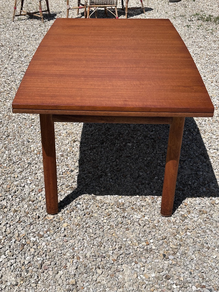 Table a allonges de style scandinave en teck fabrication française 1960-photo-2