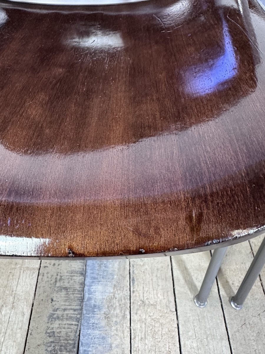 Chaises (série de 8) en bois et alu de Giancarlo Piretti par CASTELLI 1970-photo-2