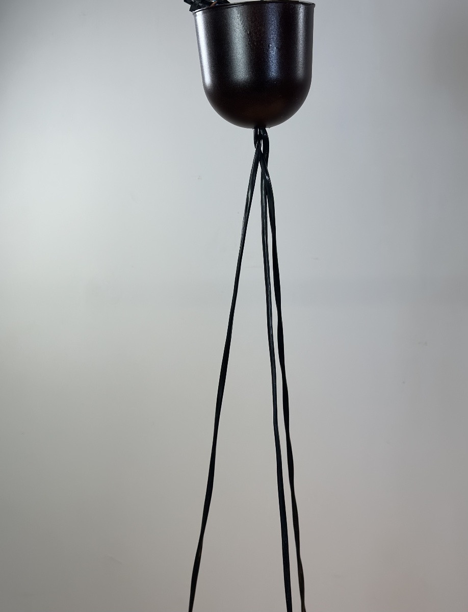 Lustre scandinave en teck et perspex vintage 1960-photo-3