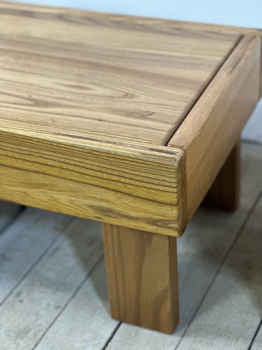 Chevets / bouts de canapé (la paire) Maison REGAIN en orme massif 1980'S-photo-4