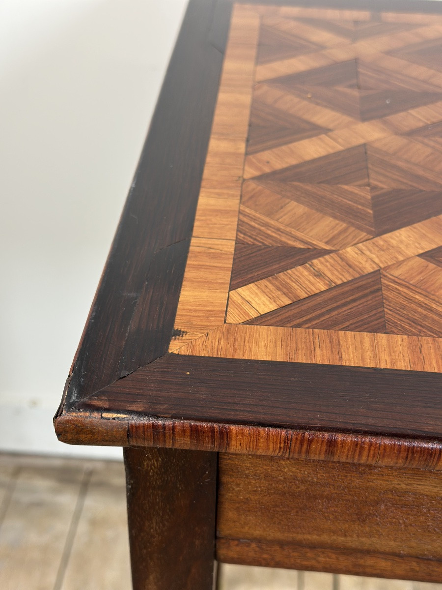 Table écritoire en marqueterie de cubes années 1900-photo-4
