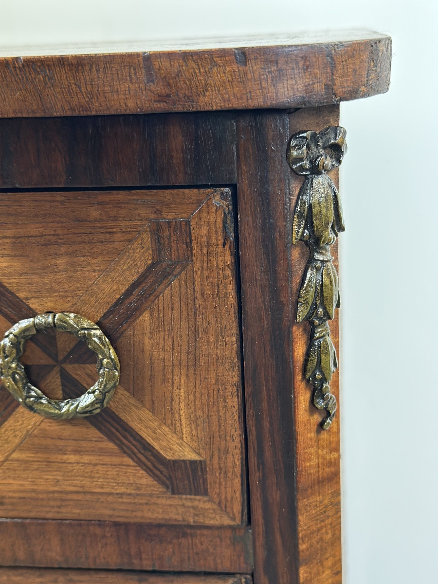 Chiffonnier /meuble de rangement de style Louis XV en marqueterie-photo-4