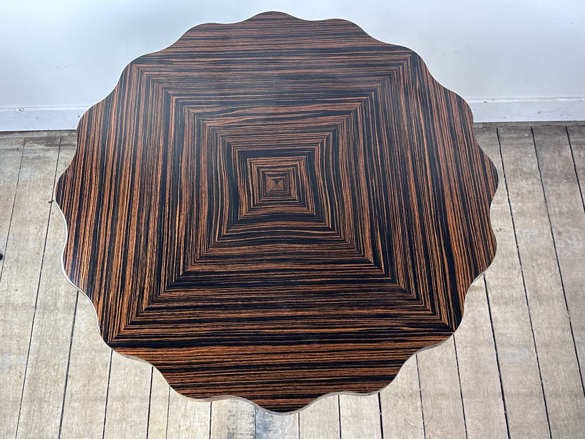 Table guéridon époque Art Déco en Ebène de Macassar 1930-photo-5