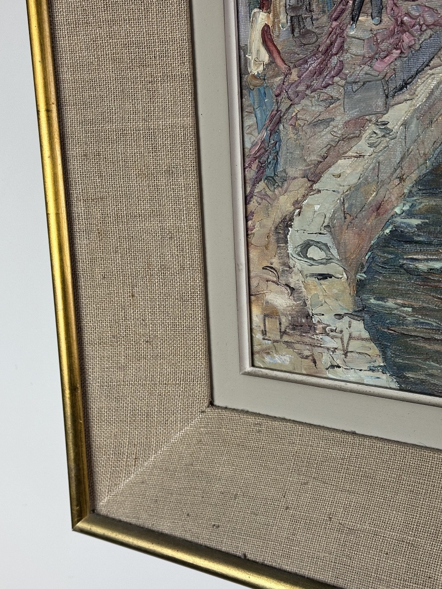 Peinture huile sur toile port de Martigues-photo-3