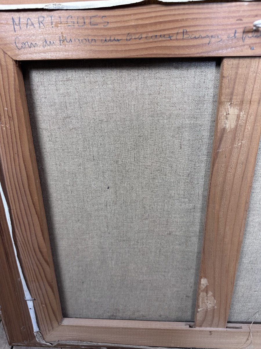 Peinture huile sur toile port de Martigues-photo-5