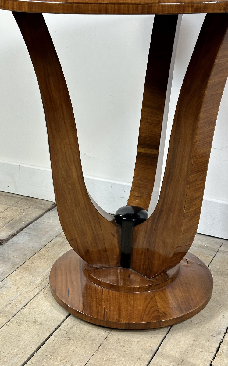 Guéridon / table d'appoint de style Art déco en maqueterie 1960-photo-2