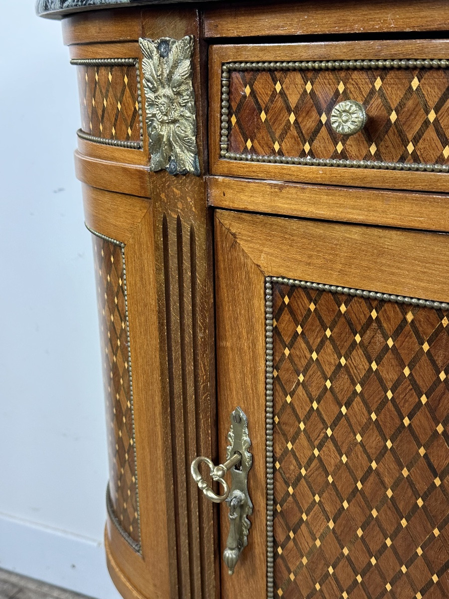 Commode demi lune de style Louis XVI-photo-4