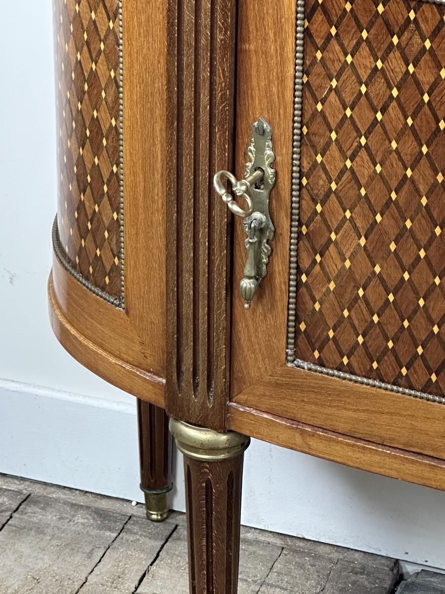 Commode demi lune de style Louis XVI-photo-2