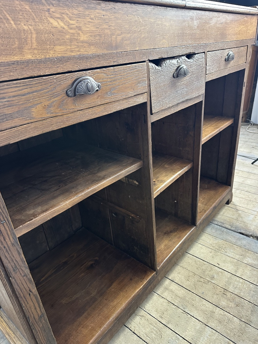 Late 19th Century Solid Oak Reception Bar-photo-3