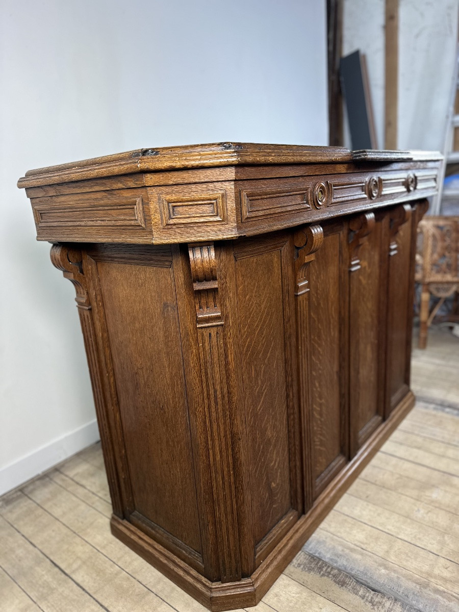 Late 19th Century Solid Oak Reception Bar-photo-1