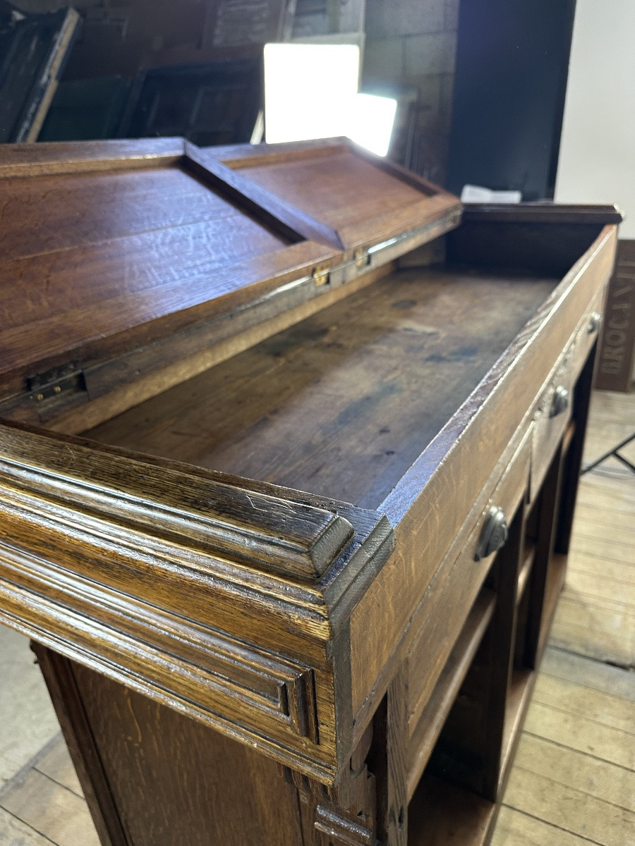 Late 19th Century Solid Oak Reception Bar-photo-2