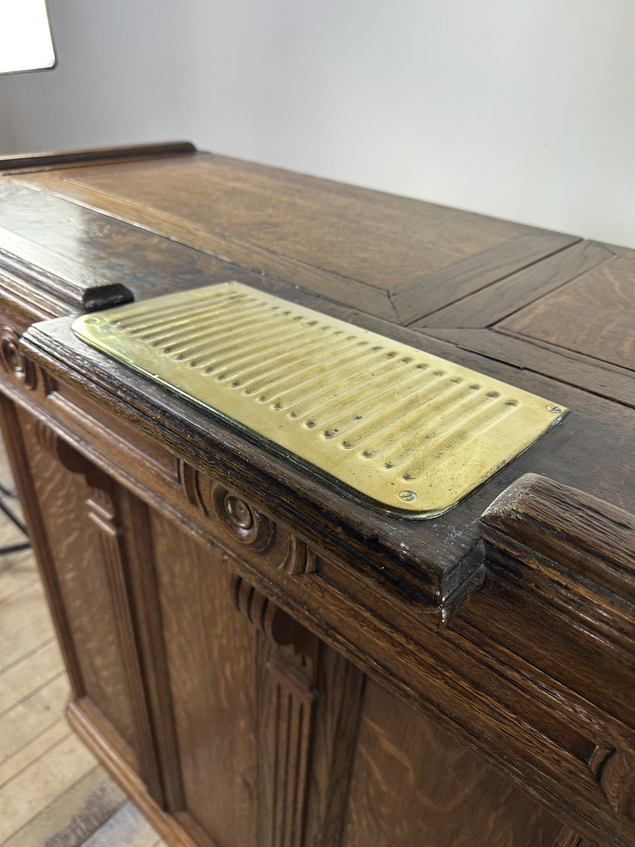 Late 19th Century Solid Oak Reception Bar-photo-5