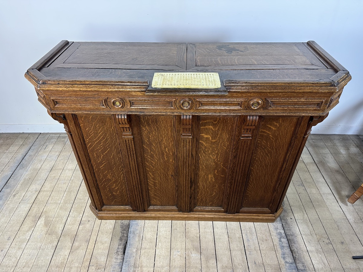 Late 19th Century Solid Oak Reception Bar-photo-8