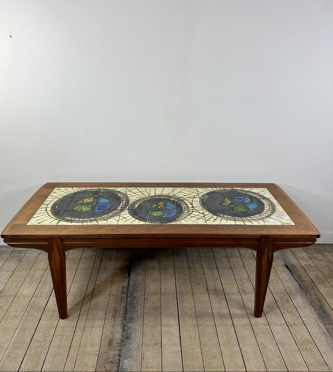 Teak And Lava Ceramic Coffee Table By J.belarti, 1960-photo-7