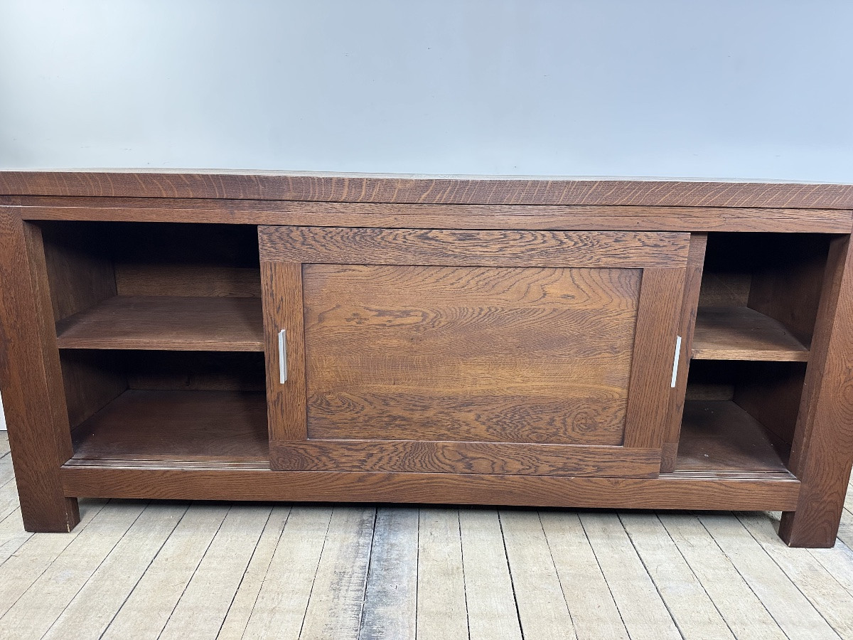 Brutalist Sideboard In Solid Oak, 1990s-photo-2